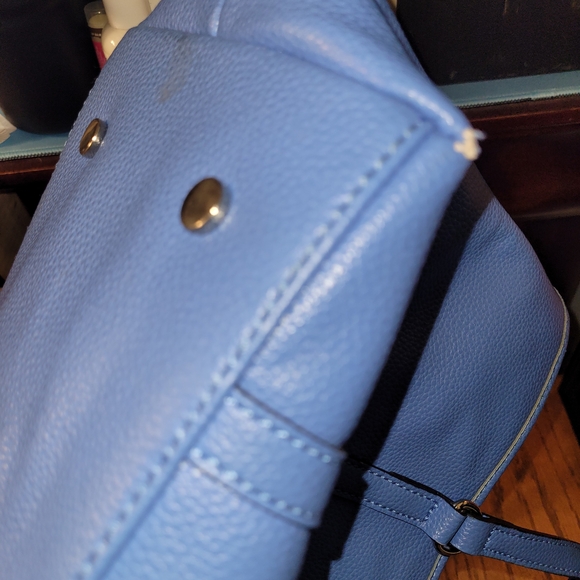 Dana Buchman Blue Leather Handbag - Picture 9 of 13